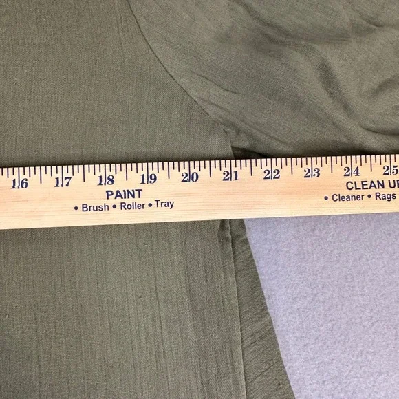 Soft Surroundings Embroidered Tunic Dress Olive Green Tassel Detail Women Large - Picture 9 of 14